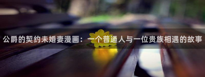 汗汗漫画ss：公爵的契约未婚妻漫画：一个普通人与一位贵族相遇的故事